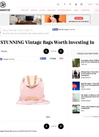 Rewind Vintage featured in Refinery 29 online magazine